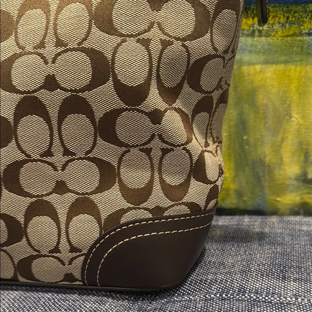 Coach Brown Signature Shoulder Bag - Picture 7 of 15